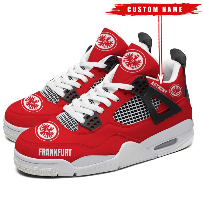 Eintracht Frankfurt Bundesliga Premium Sneaker Jordan 4 Personalized Name Shoes JD4695