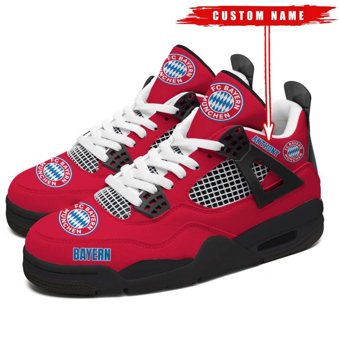 FC Bayern Munchen Bundesliga Premium Sneaker Jordan 4 Personalized Name Shoes JD4697