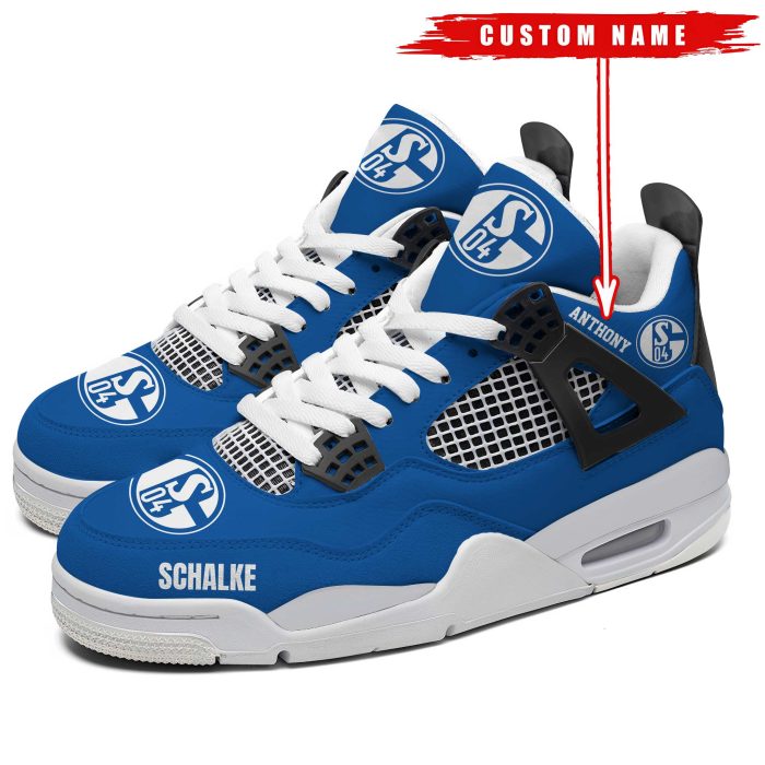 FC Schalke 04 Bundesliga Premium Sneaker Jordan 4 Personalized Name Shoes JD4699