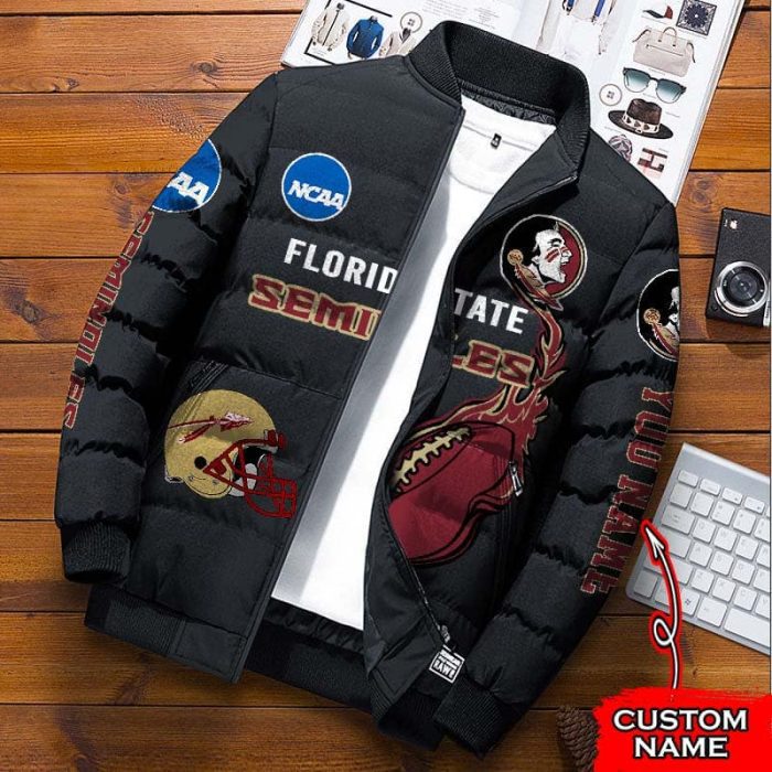 Florida State Seminoles NCAA Premium Puffer Down Jacket Personalized Name