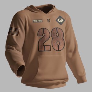 Green Bay Packers NFL 2023 Salute To Service Custom Name And Number 3D Hoodie HSL1012