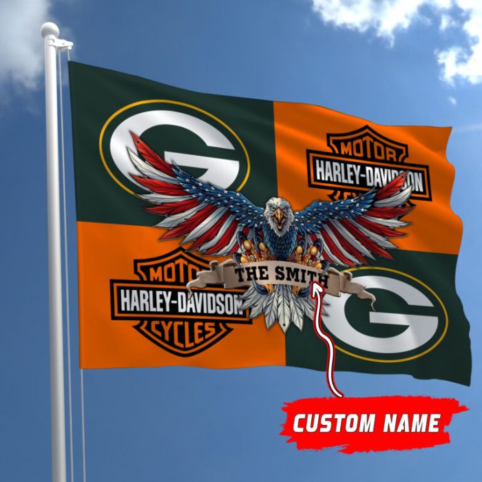 Green Bay Packers NFL Harley Davidson Fly Flag Outdoor Flag FI463