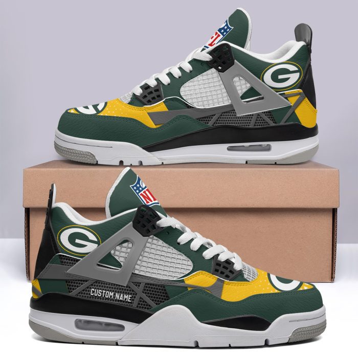 Green Bay Packers NFL Premium Jordan 4 Sneaker Personalized Name Shoes JD4591