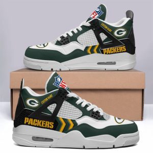 Green Bay Packers NFL Premium Jordan 4 Sneaker Personalized Name Shoes JD4732