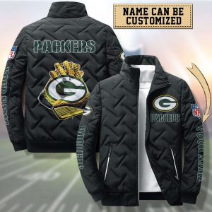 Green Bay Packers Padded Jacket Stand Collar Coats