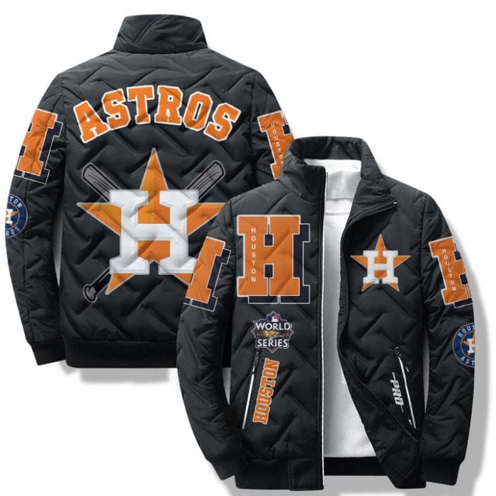 Houston Astros Padded Jacket Stand Collar Coats