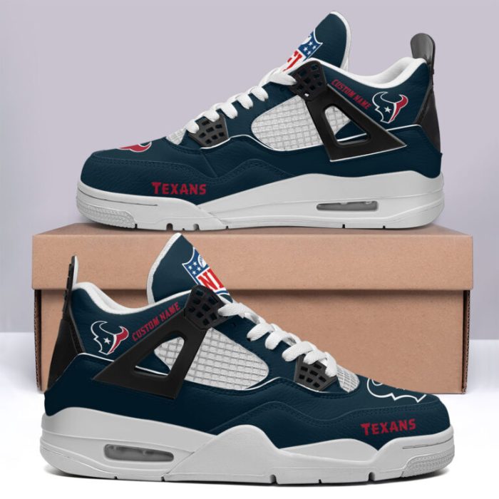 Houston Texans NFL Premium Jordan 4 Sneaker Personalized Name Shoes JD4733