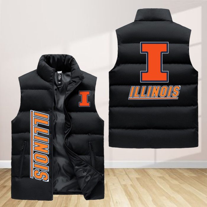 Illinois Fighting Illini Sleeveless Down Jacket Sleeveless Vest