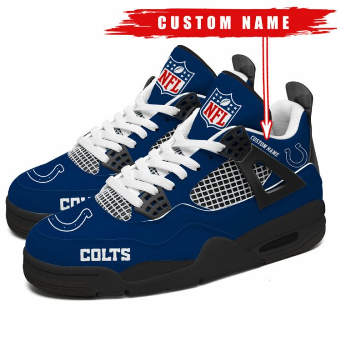 Indianapolis Colts NFL Premium Jordan 4 Sneaker Personalized Name Shoes JD4735