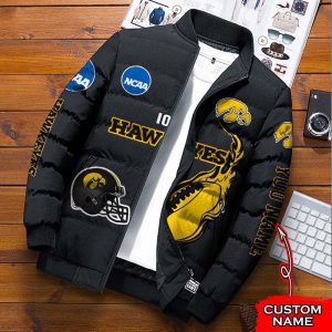 Iowa Hawkeyes NCAA Premium Puffer Down Jacket Personalized Name