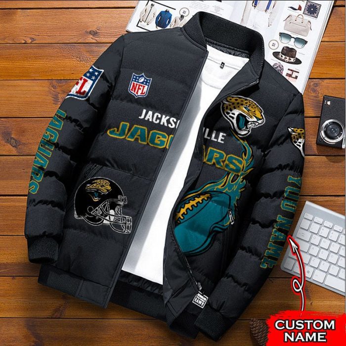 Jacksonville Jaguars NFL Premium Puffer Down Jacket Personalized Name