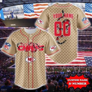 Kansas City Chiefs Baseball Jersey Gucci NFL Custom Name & Number