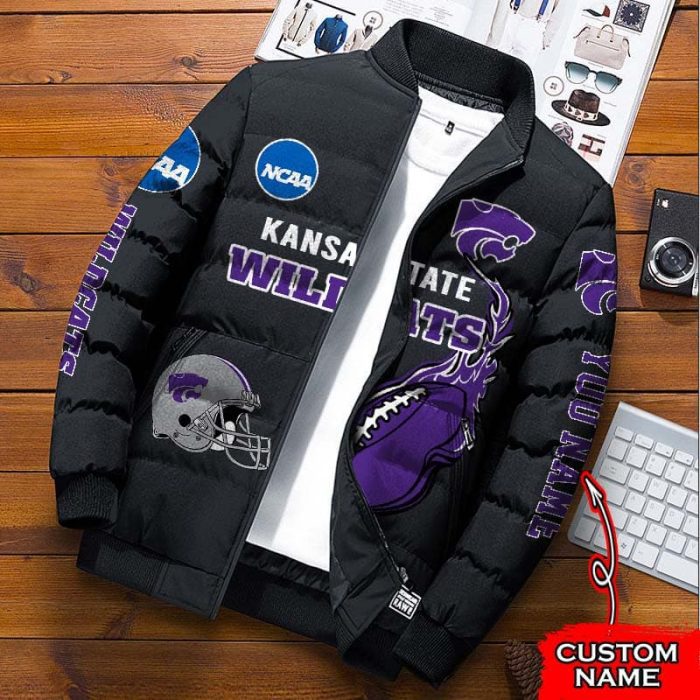 Kansas State Wildcats NCAA Premium Puffer Down Jacket Personalized Name