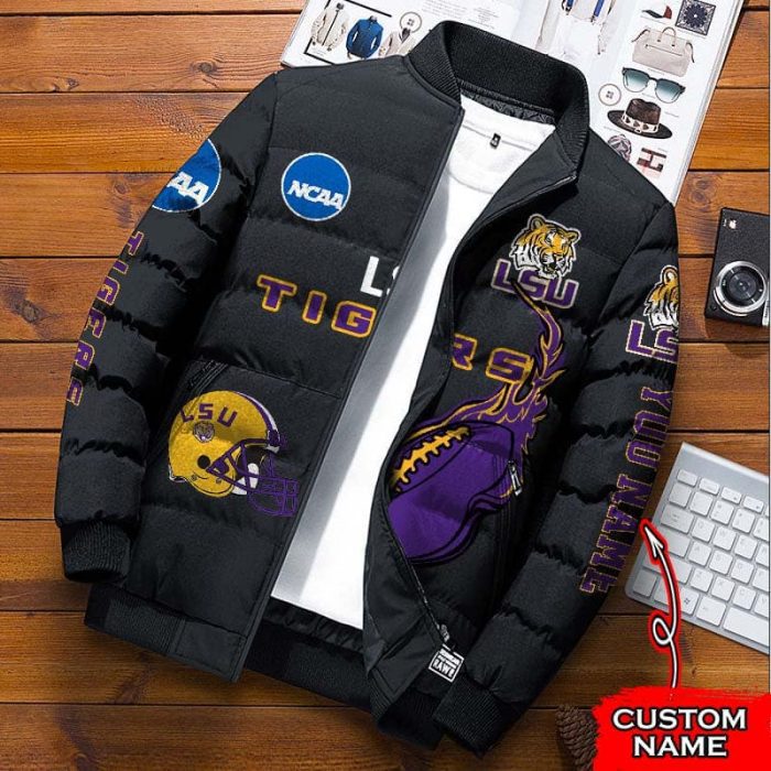 LSU Tigers NCAA Premium Puffer Down Jacket Personalized Name