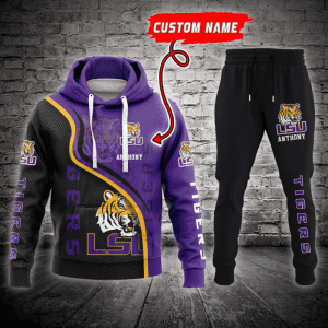 LSU Tigers NCAA Premium Sport 3D Hoodie & Jogger Personalized Name CHJ1057