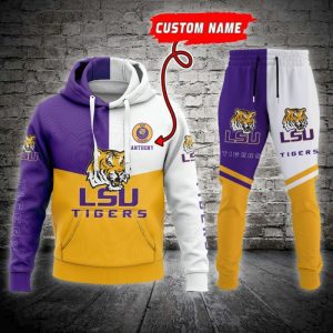 LSU Tigers NCAA Premium Sport 3D Hoodie & Jogger Personalized Name CHJ1059