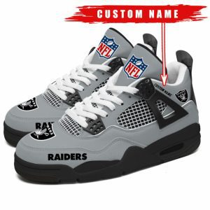Las Vegas Raiders NFL Premium Jordan 4 Sneaker Personalized Name Shoes JD4741