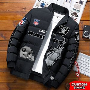 Las Vegas Raiders NFL Premium Puffer Down Jacket Personalized Name