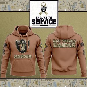 Las Vegas Raiders NFL Salute To Service 2023 Veteran New Logo 3D Hoodie HSL1081