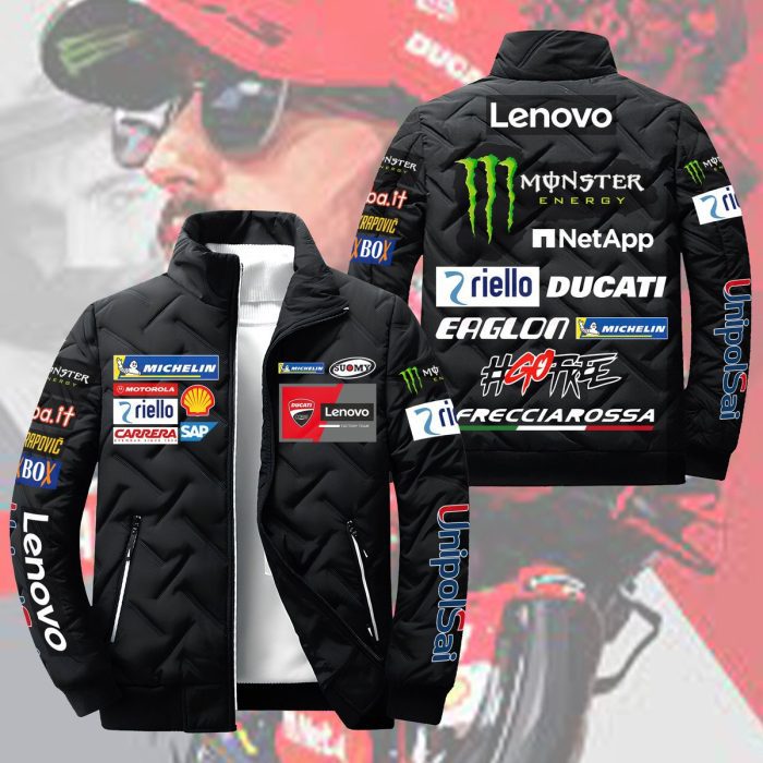 Lenovo Racing Team Padded Jacket Stand Collar Coats