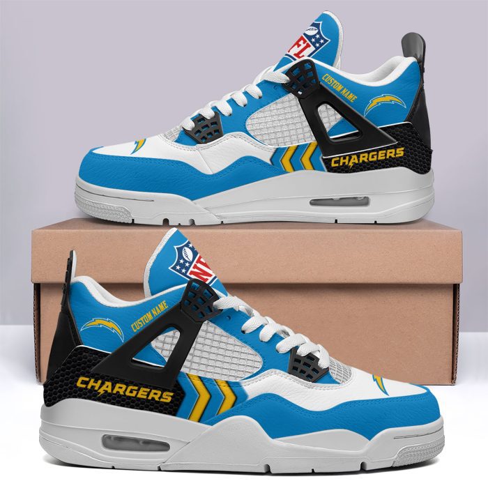 Los Angeles Chargers NFL Premium Jordan 4 Sneaker Personalized Name Shoes JD4744