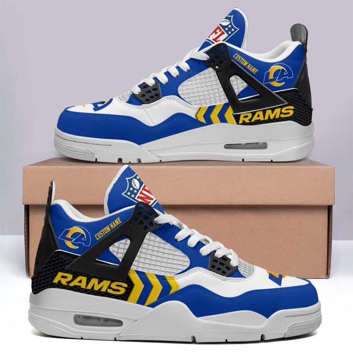 Los Angeles Rams NFL Premium Jordan 4 Sneaker Personalized Name Shoes JD4746