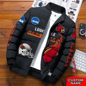 Louisville Cardinals NCAA Premium Puffer Down Jacket Personalized Name
