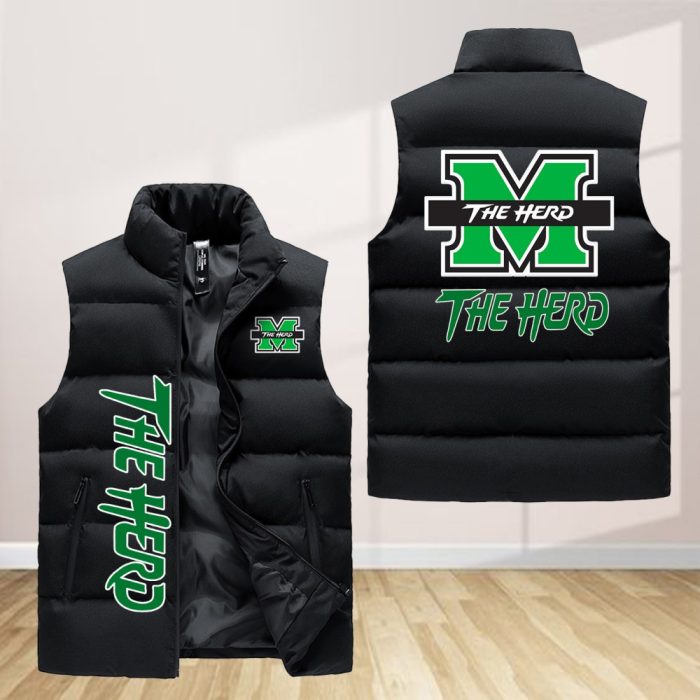 Marshall Thundering Herd Sleeveless Down Jacket Sleeveless Vest