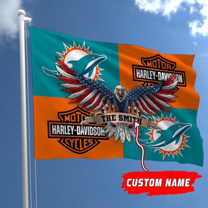 Miami Dolphins NFL Harley Davidson Fly Flag Outdoor Flag FI479