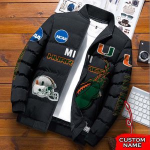 Miami Hurricanes NCAA Premium Puffer Down Jacket Personalized Name