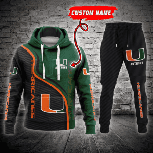 Miami Hurricanes NCAA Premium Sport 3D Hoodie & Jogger Personalized Name CHJ1060