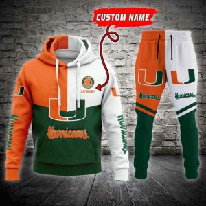 Miami Hurricanes NCAA Premium Sport 3D Hoodie & Jogger Personalized Name CHJ1062