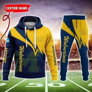 Michigan Wolverines NCAA Premium Sport 3D Hoodie & Jogger Personalized Name CHJ1064