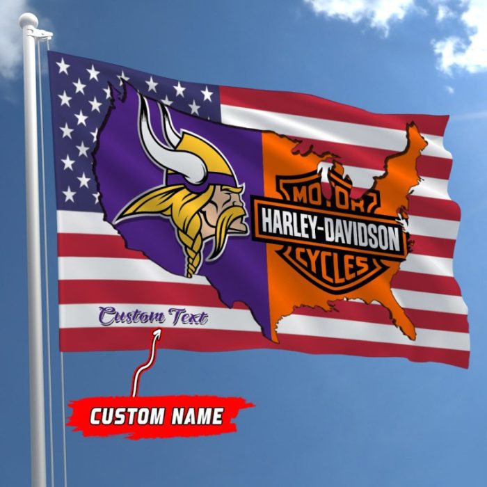 Minnesota Vikings NFL Harley Davidson Fly Flag Outdoor Flag FI482