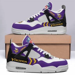 Minnesota Vikings NFL Premium Jordan 4 Sneaker Personalized Name Shoes JD4750