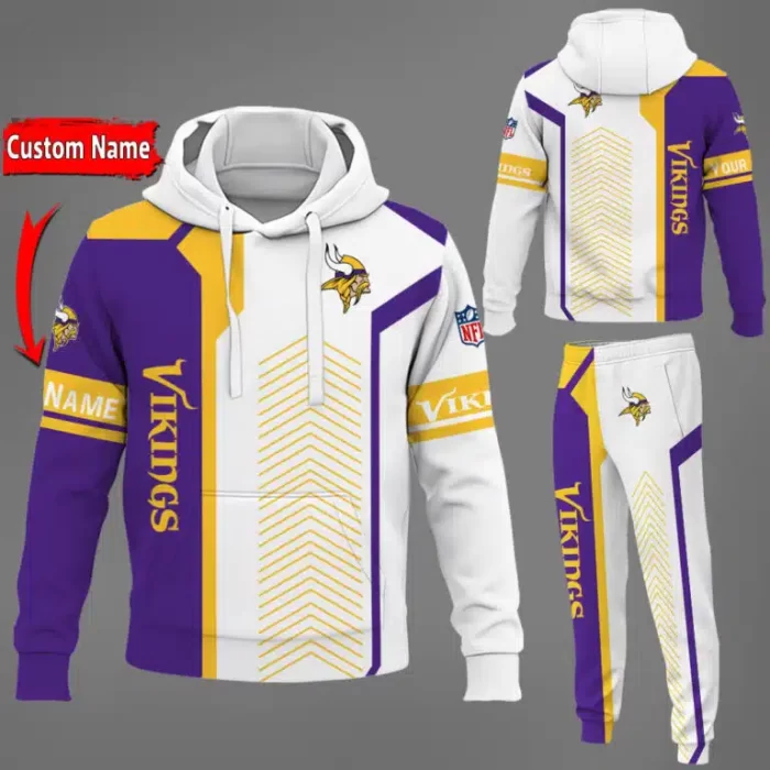 Minnesota Vikings NFL Premium Sport 3D Hoodie & Jogger Personalized Name CHJ1598