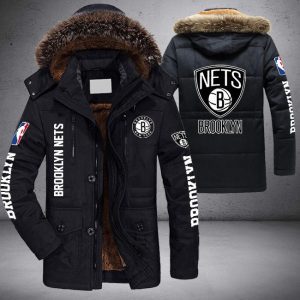 NBA Brooklyn Nets Parka Jacket Fleece Coat Winter PJF1050