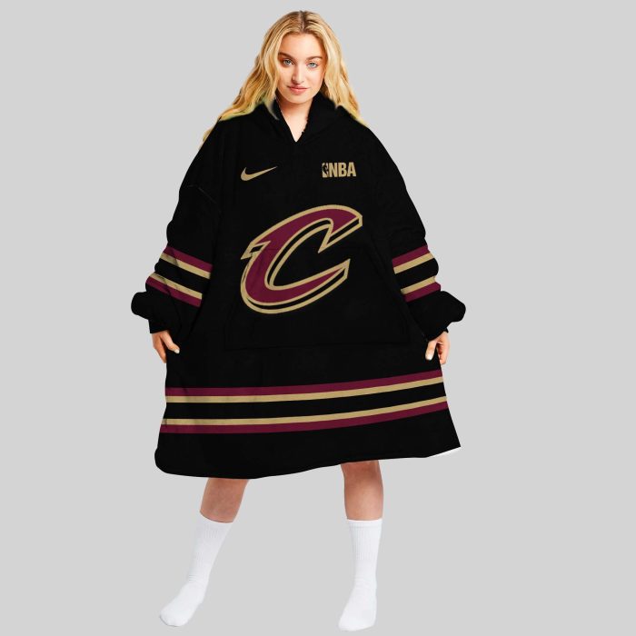 NBA Cleveland Cavaliers Personalized Oodie Blanket Hoodie Wearable Blanket Snuggie Hoodie