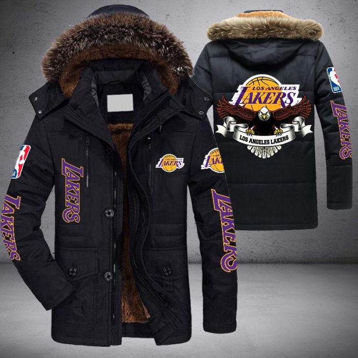 NBA Los Angeles Lakers Eagle Parka Jacket Fleece Coat Winter PJF1053