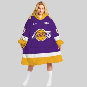 NBA Los Angeles Lakers Personalized Oodie Blanket Hoodie Wearable Blanket Snuggie Hoodie