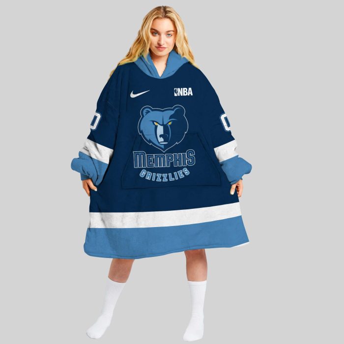 NBA Memphis Grizzlies Personalized Oodie Blanket Hoodie Wearable Blanket Snuggie Hoodie