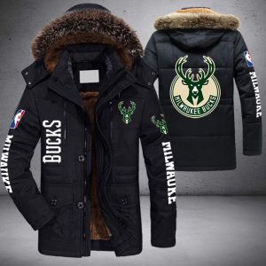 NBA Milwaukee Bucks Parka Jacket Fleece Coat Winter PJF1058