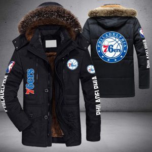 NBA Philadelphia 76ers Parka Jacket Fleece Coat Winter PJF1059