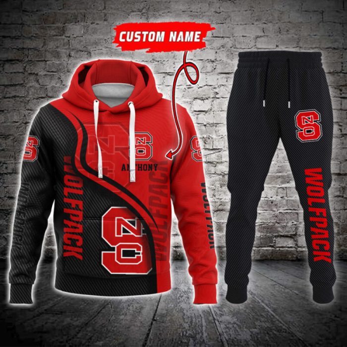 NC State Wolfpack NCAA Premium Sport 3D Hoodie & Jogger Personalized Name CHJ1138