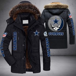 NFC Dallas Cowboys Skull Parka Jacket Fleece Coat Winter PJF1075