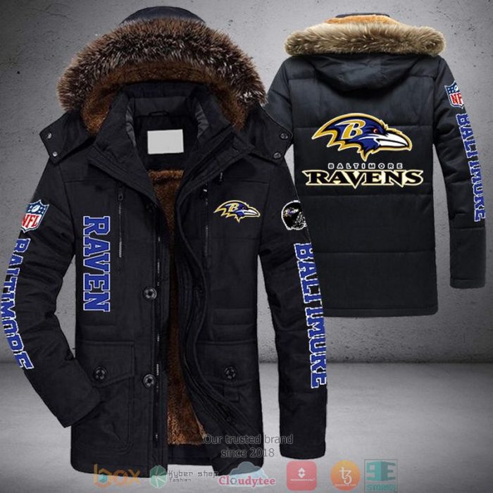 NFL Baltimore Ravens 3D Parka Jacket Fleece Coat Winter PJF1077