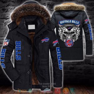 NFL Buffalo Bills Skull 3D Parka Jacket Fleece Coat Winter PJF1082
