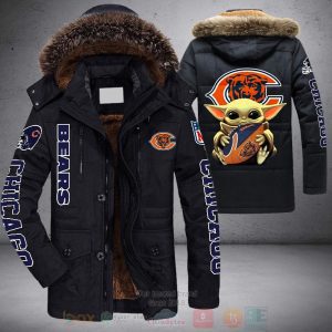 NFL Chicago Bears Baby Yoda Parka Jacket Fleece Coat Winter PJF1086