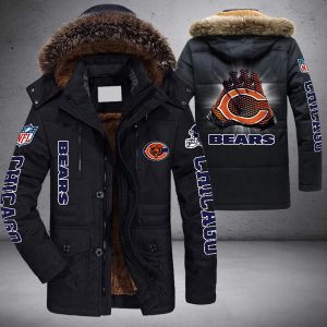 NFL Chicago Bears Football Team Parka Jacket Fleece Coat Winter PJF1087