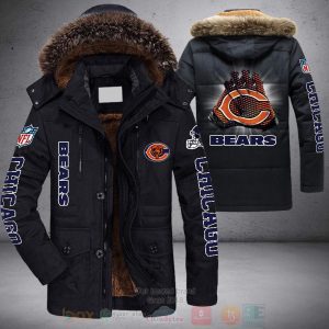 NFL Chicago Bears Gloves Parka Jacket Fleece Coat Winter PJF1088